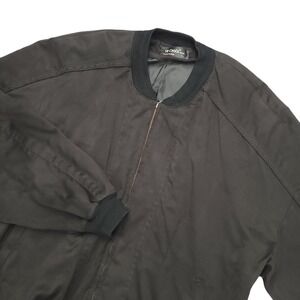 St. Croix Shop Jacket Mens Large Brown Microfiber Bomber Full Zip Made In USA